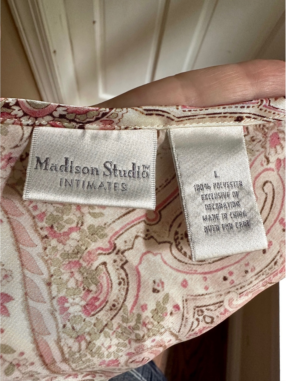 Vintage Madison Studio Intimates Paisley Lace-Trim Slip Dress size L. Brand New - Picture 7 of 7